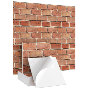 20 Pack Acoustic Panels, Self-Adhesive 3D Brick Pattern Sound Proof Panels for Walls, Decorative Sound Dampening Wall Panels for Recording Studios, Offices, Home, 26"×26"×0.4", Red