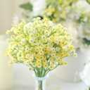 Floroom 18pcs Artificial Babys Breath Gypsophila Greenery Sprays, Real Touch Canary Yellow Fake Flowers for Wedding Bouquets Centerpieces Floral Arrangements and Decorations