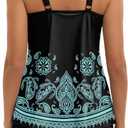 Arolina Tankini Swimsuits for Women Tummy Control Two Piece Bathing Suits Flowy Swim Tops with Boy Shorts (Black, S)