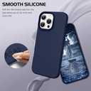 DOMAVER Case for iPhone 16 Pro Max 6.9'' Smooth Liquid Silicone Soft Gel Rubber Microfiber Lining Cushion Cover Shockproof Protective Phone Cases Compatible with iPhone 16 Pro Max- Navy Blue