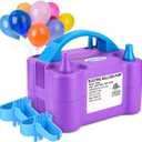 AGPTEK Electric Air Balloon Pump, 110V 600W Rose Red Portable Dual Nozzle Inflator/Blower for Party Decoration