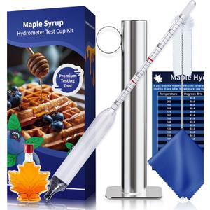 CIMALAB Maple Syrup Hydrometer Test Cup Kit, Hydrometer for Maple Syrup Making, Maple Syrup Hydrometer Kit with Baume and Brix Scale, Maple Syrup Supplies for Measuring Sugar Content in Syrup Sap