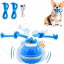 P06 Interactive Dog Toys Dog Balls, Electric Automatic Moving and Rolling Dog Toy with Rope for Small Medium Dogs, Fun Smart Puppy Toy s for Boredom & Training, Dog Toys to Keep Them Busy (Blue)