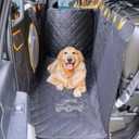 XL Dog Seat Cover for Truck, Waterproof Dog Floor Hammock for Crew Cab Trucks with Mesh Window, Heavy Duty Scratch-Proof Back Seat Cover Protector for F150 (Black)