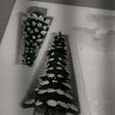 Shellwei 2 Pcs Resin Christmas Tree Table Decorations Winter Snow Christmas Tree Resin Figurine Xmas Snowy Pine Tabletop Centerpiece Decor for Xmas Holiday Party Supplies Indoor Home Mantle Decoration