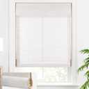 LazBlinds Cordless Bamboo Blinds, Bamboo Roll Up Shades for Windows, Light Filtering Wood Window Blinds for Indoor Home- Size: 35" W x 72'' H, Ceylon Vintage White
