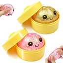 Ultra-Soft TPR Slow-Rise Sensory Fidget Toy, Stress Relief for Classroom or Office, Cute Birthday for Kids Teens & Adults (Mini Pink & Gold)