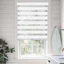 CHICOLOGY Zebra Blinds Cordless Window Shades, Dual Layer Light Filtering Roller Shades for Windows, Sheer Privacy Striped Fabric, Easy Install, 40" W x 72" H, Basic Arctic