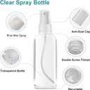 3 x dhrbsx Spray bottles small, 2oz/50ml Clear Empty Fine Mist Plastic Mini Travel Continuous Bottle Set, Small Refillable Liquid Containers 6pack with 2pcs Funnels and 12pcs Labels