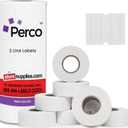 Perco 2 Line White Labels - 8 Rolls, 1 Sleeve, 6,000 Blank Price and Date Gun Labels for Perco 2 Line Price and Date Guns - Made in USA