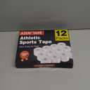 AZEN 12 Pack Athletic Sports Tape, Athletic & Medical Trainers & First Aid Tape for Injuries, Wrist Ankle Finger Tape, Easy to Tear & No Sticky Residue, 1.5 in X 10 Yards (White)