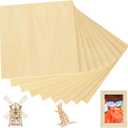 12Pcs 8x8x1/4 Inches Basswood Sheets, Unfinished Basswood Sheets, Plywood Sheet for Arts and Crafts, Painting, Pyrography, Wood Engraving, Wood Burning, Laser, Architectural Models(2002006MM)