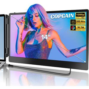 2023 Upgraded S1 14 Portable Monitor for Laptop Screen Extender Monitor 1080P FHD IPS Dual Laptop Monitor Extender Plug and Play Type-C/HDMI for 13-17.3inch LaptopWindows,Mac,Android, Dex