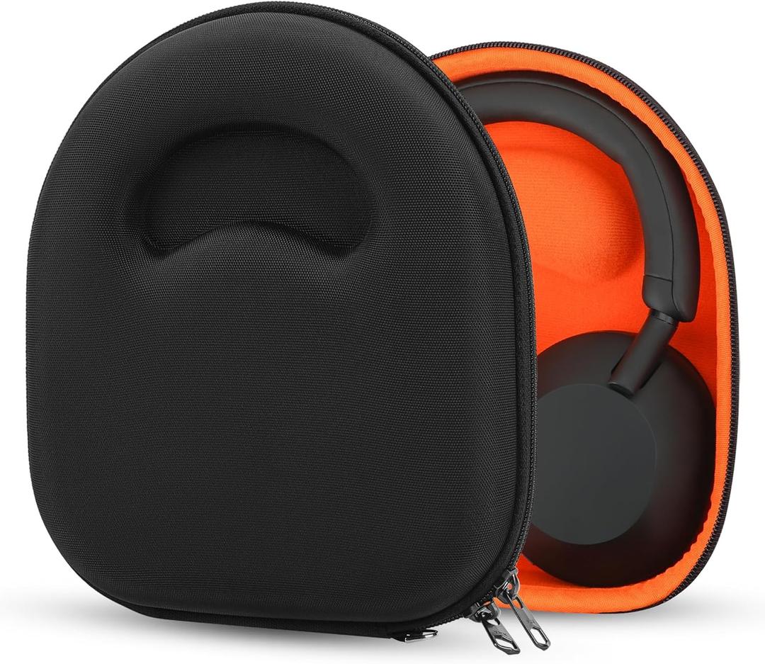 Geekria Shield Headphones Case Compatible with Sony WH-1000XM5, WH-1000XM4, MDR-XB950BT, WH-CH720N, Replacement Hard Shell Travel Carrying Bag with Cable Storage (Black)