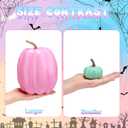 16 Pcs Thanksgiving Fake Pumpkins Fall Decor Colorful Foam Artificial Pumpkin Fall Party Decorations Harvest Assorted Size Faux Foam Decor for Thanksgiving Autumn Halloween Party(Pastel Color)