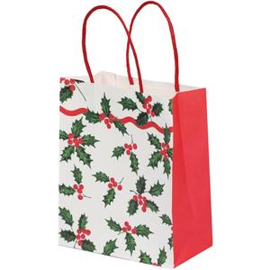 Talking Tables 8 x Christmas Paper Party Gift Bags with Strong Handles for Sweets, Party bag Fillers Kids Birthday, Baby Shower, Present, Secret Santa, Wedding for Girls or Boys, 8 Count