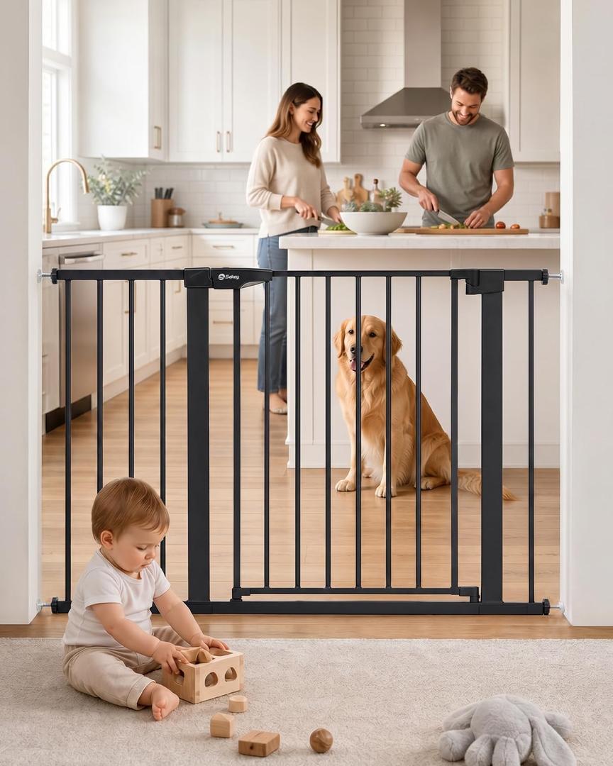 Sekey Baby Gate for Stairs, 30-46" No Drilling Dog Gate Indoor