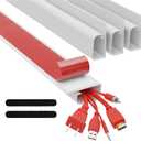 J Channel Cable Raceway Kit  Computer Desk Cable Management System  4x16'' White Under Table Cable Management Trays for Office and Home