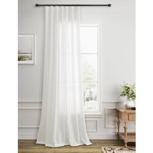 Tan Linen Curtains 90 Inches Long for Bedroom Living Room Pleated Tape Back Tab Soft Linen Textured Window Drapes with Hooks Light Filtering Neutral Burlap Farmhouse Country Decor 52x90 1 Panel