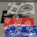 Reginary 4 Pack Western Party Tablecloth Paisley Bandana Table Cover Plastic Rectangle Tablecloth for Western Cowboy Themed Party Decorations, 54 x 108 Inch, White, Black, Red, Blue