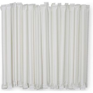 Disposable Plastic Straws 500 Count - 7.75 Inch Individually Wrapped Translucent Drinking Straws - Clear Plastic Straw for Cocktails Coffee Milkshakes Beverages Parties Restaurants