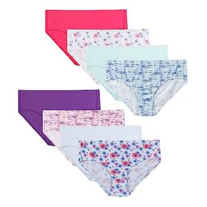Hanes Girls Ultimate Pure Comfort Underwear Pack, Organic Cotton Panties, Briefs, Pink Blue Solids & Patterns, 6 US
