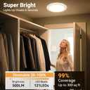 Rechargeable Ceiling Light, No Wiring Battery Operated Ceiling Lights with Remote, Motion Sensor Dimmable Timing Motion Activated Overhead Shower Light for Bathroom Pantry Hallway Porch (8), 8 Packs