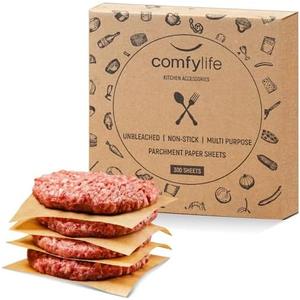 Comfylife 600Pcs 6x6in Patty Paper - No Curl, No Tear, No Burn Baking Paper (6 x 6 inch) – Precut Parchment Paper For Baking or Lining – No Chemical Unbleached Parchment Paper – Cookie Paper