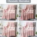 WRENGONGE Pink Throw Blanket, 50x70 Soft Cozy Striped Throw Blankets for Couch, Sofa, Bed, Travel, Lightweight Fluffy Warm Plush Decorative Blankets for Women, Men Gift