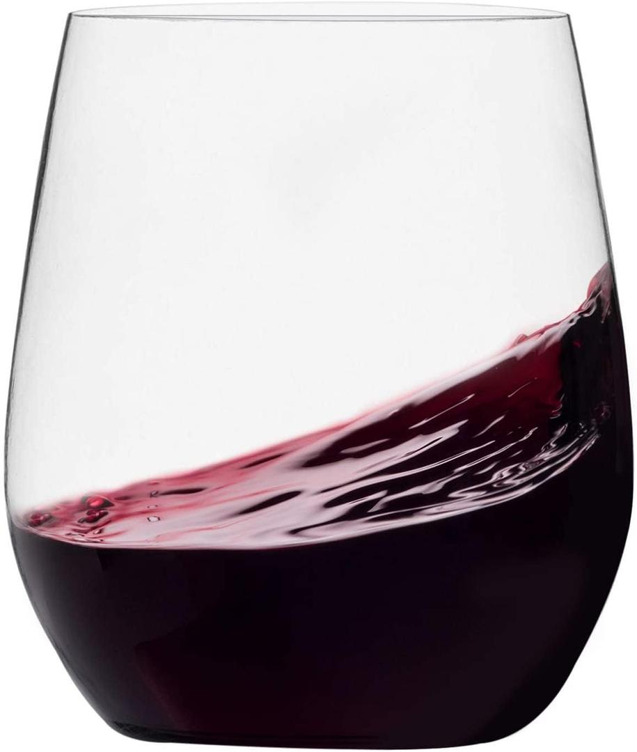 Disposable Plastic Wine Glasses, Stemless 12 oz Clear Shatterproof Cups, BPA-Free, 48 Pack