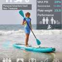 11'34" Extra Long/Extra Wide Premium Inflatable Stand Up Paddle Board (SUP) Portable & Lightweight for Yoga, Surfing, Family Fun | Complete Kit with Paddle, Pump, Bag | Durable Design