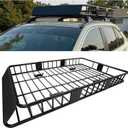 ECOTRIC 67" x 39" x 5.1'' Universal Roof Rack Cargo Carrier Basket with Extension Heavy Duty Steel Car SUV Top Luggage Storage Holder Basket for Travel 550LBS Weight Capacity
