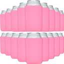 TahoeBay Bulk Blank Beer Can Cooler Sleeves (50-Pack) Sublimation Blanks for Vinyl Plain Soft Foam Can Sleeves Coolers for Soda Cans & Bottles Black, White, Assorted Solid Color (Neon Pink)