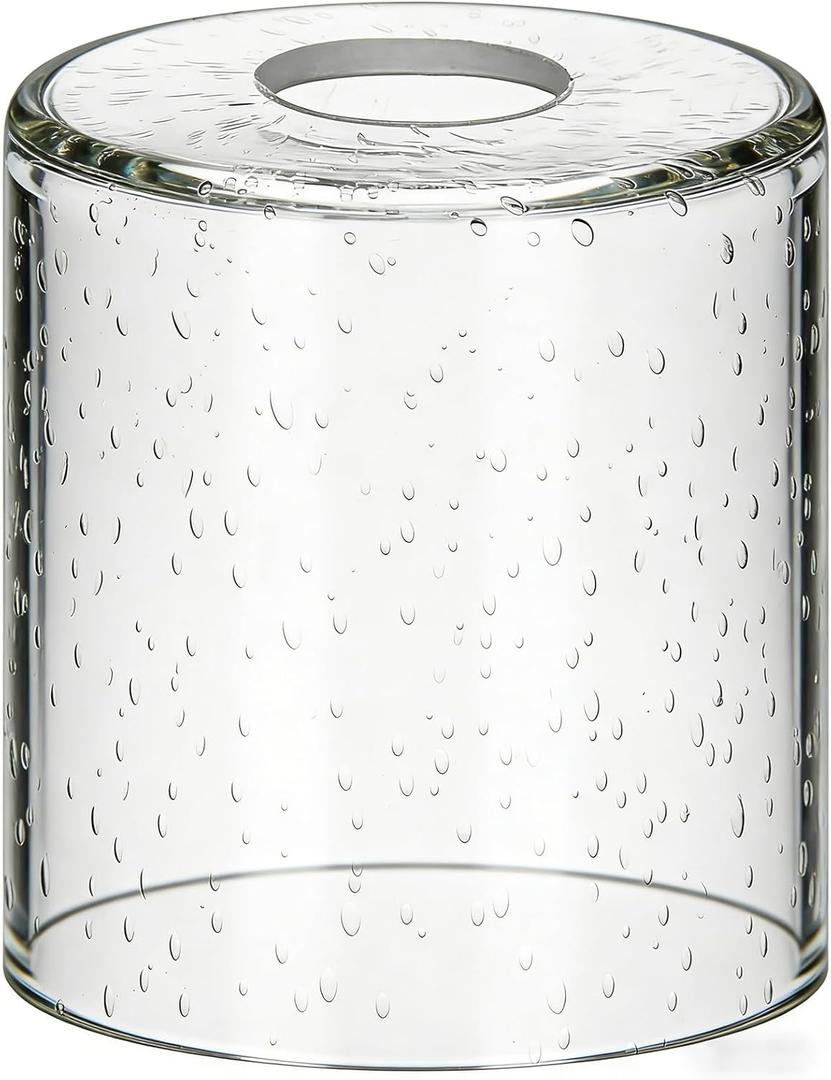 Glass Lamp Shade Replacement for Table Lamps/Floor Lamp/Chandelier/Pendant Light Fixtures/Vanity Lights/Wall Lamp/Island Lights/Ceiling Fan, 1-5/8 Inch Fitter E26 Base,4.7"W X 6.3"H (raindrop)