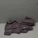 NICETOWN Flax Linen Sheer Curtains for Living Room, Grommet Vertical Semi Sheer Curtains Privacy Drapes with Light Filter for Villa/Cottage, W52 x L84, Purple Brown, 1 Pair