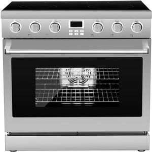 VEVOR 36in Electric Range Oven, 2.7/4.8/6 Cu. Ft. Compact Freestanding Oven
Stainless Steel Kitchen Stove, with 4/5 Burners, Easy Reach Racks, Storage Drawer(No Power Cord)
