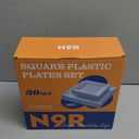 N9R 60PCS White Square Plastic Plates, 30 Dinner & 30 Dessert Plates Heavy Duty, Fancy Disposable Plates for Party, Wedding and other Events