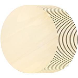 MAHIONG 5 Pack 14 Inch 1/8 Thick Round Wood Circles, Natural Premium Unfinished Wood Circles Wood Rounds, Circles for Crafts Door Hangers Acrylic Painting
