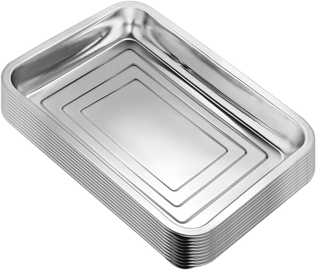 RooTrimmer Stainless Steel Plant Trays, 3Pack Multi-Purpose Tray for Indoor Outdoor Plants, Seed Starting Tray for Potted Plants(11.6 inch×15.2 inch, 1.45" Height, 5-Pack)