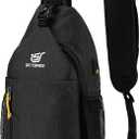 SKYSPER Sling Bag Crossbody Backpack - Chest Shoulder Cross Body Bag Travel Hiking Casual Daypack for Women Men(Black)