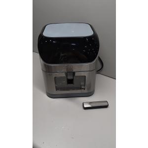 Air Fryer 6.2 QT Large Capacity Oilless Hot Air Fryers Oven 1500W Healthy Cooker with 10 Presets, Digital LCD Touch Screen, Visual Cooking Window, Non-Stick Basket, Included Recipe (Silver-L)