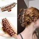 5.5 Inches Extra Large Hair Clips for Long Thick Hair Women’s Jumbo Hair Claw Clips 2 Counts in Set Hair Accessories (light leopard and coffee leopard)