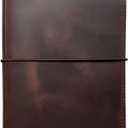 Travelers Notebook Cover with Inner Pockets, Card Slots and Pen Holder, B6 Size, Dark Brown