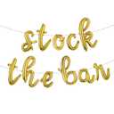 STOCK THE BAR Balloons Bannner Multicolor optional Party Decorations Sign (L STOCK THE BAR Gold)