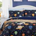 Twin Kids Comforter Set - 5 Pieces Twin Bedding Sets for Boys, Glow in The Dark Space Bed in A Bag with Sheets