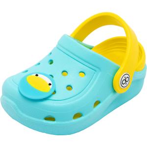 dripdrop Girls Comfort Clogs Kids Slip On Garden Shoes Boys Lightweight Beach Pool Slide Sandals Shower Slipper (Toddler/Little Kids) (Sky Blue, 140)