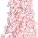 GPARK 10 Pack /70 inch/5.9FT Artificial Cherry Blossom Hanging Vines Silk Flower Sakura Garland for Wedding Party Room Wall Decor Japanese Decoration Light Pink