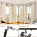 TONIAL Bay Window Curtain Rods, 32 to 86 Inch Center Rod for window, 20 to 82 Inch Side Rods for windows 3/4 Inch Decorative Drapery Rods with Small Cap Finial, Bronze