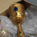 Suclain 12 Pcs Medieval Molded Crown Goblets 8 oz Gold Jeweled chalice Vintage Plastic Goblet King Queen Party Chalice Medieval Party Decorations for Carnival Drinking Supplies