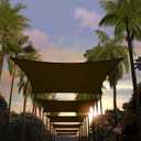 Amgo 8' x 16' Brown Rectangle Sun Shade Sail Canopy Awning UPF50+ AGTAPR0816, 95% UV Blockage, Water & Air Permeable, Commercial and Residential 